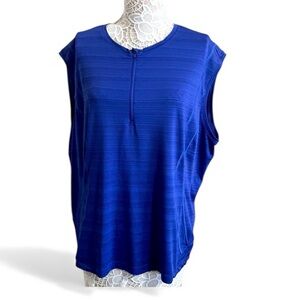 Athleta active top blue sleeveless with partial zip front- women’s size 3X- EUC
